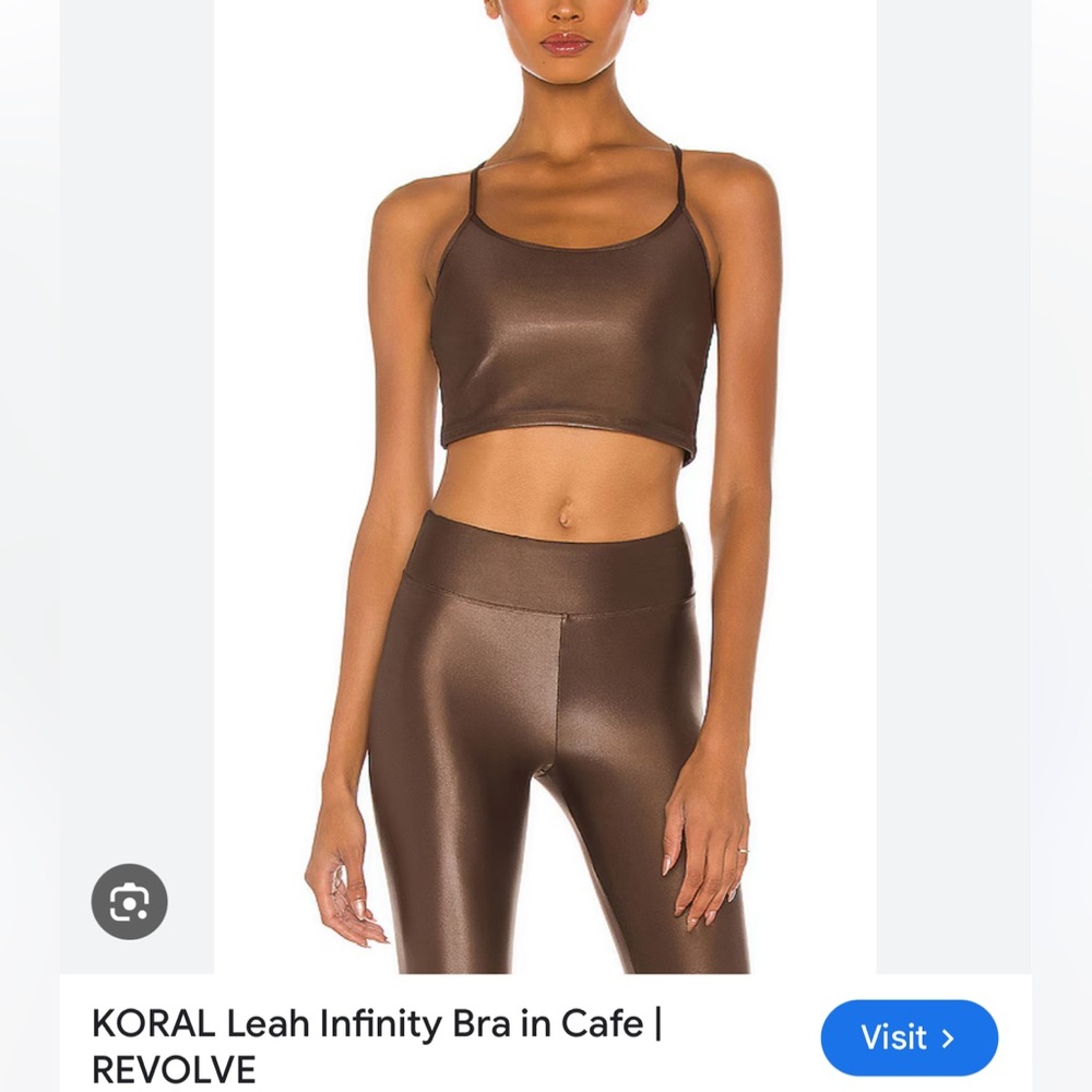 KORAL Sz S LEAH INFINITY workout top/bra NWOTs in Cafe Gleam